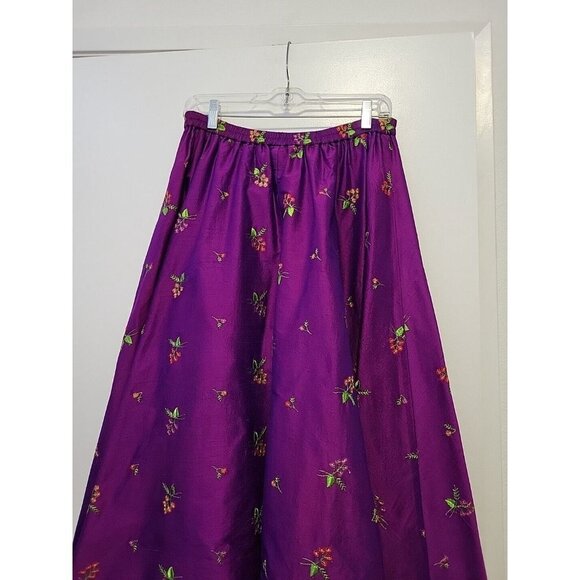 VTG Purple Floral Maxi Skirt - Picture 7 of 8